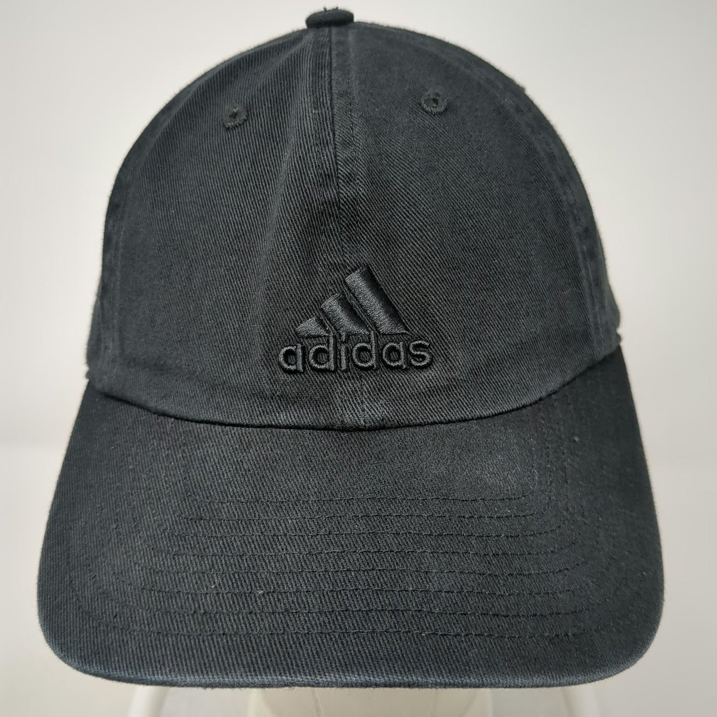 adidas Baseball Cap Black One Size Embroidered Logo Slideback Adjustable hat