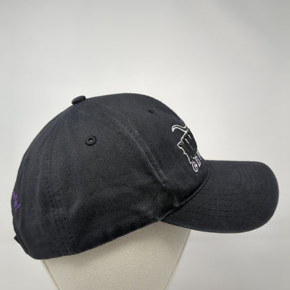 Man Up Crusade Strapback Hat Black One Size Adjustable Embroidered