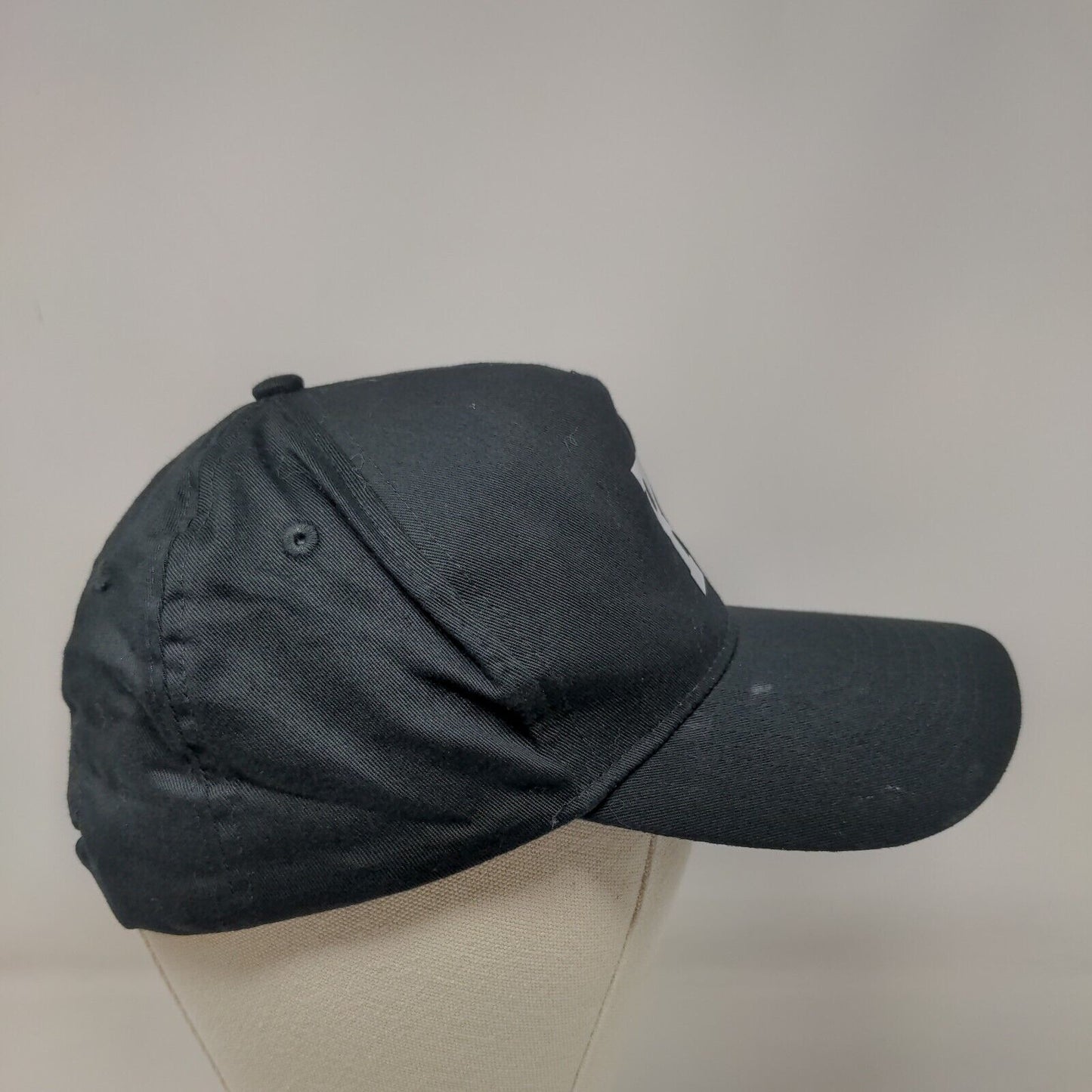 R Initial Youth Snapback Hat Black One Size Adjustable Vented Holes 6 Panel