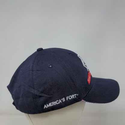 Fort Ticonderoga Strapback Hat Blue One Size American Flag Embroidered