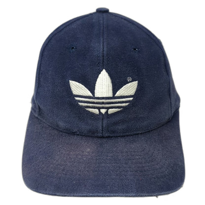 adidas Snapback Blue Trefoil Logo Cotton Embroidered Athletic Hat Vintage