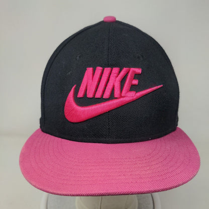 Nike Snapback Hat Black OSFM Adjustable Embroidered Swoosh Logo 6 Panel