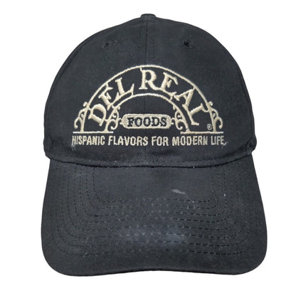 Del Real Foods Strapback Hat Black OSFM Embroidered Adjustable 6 Panel