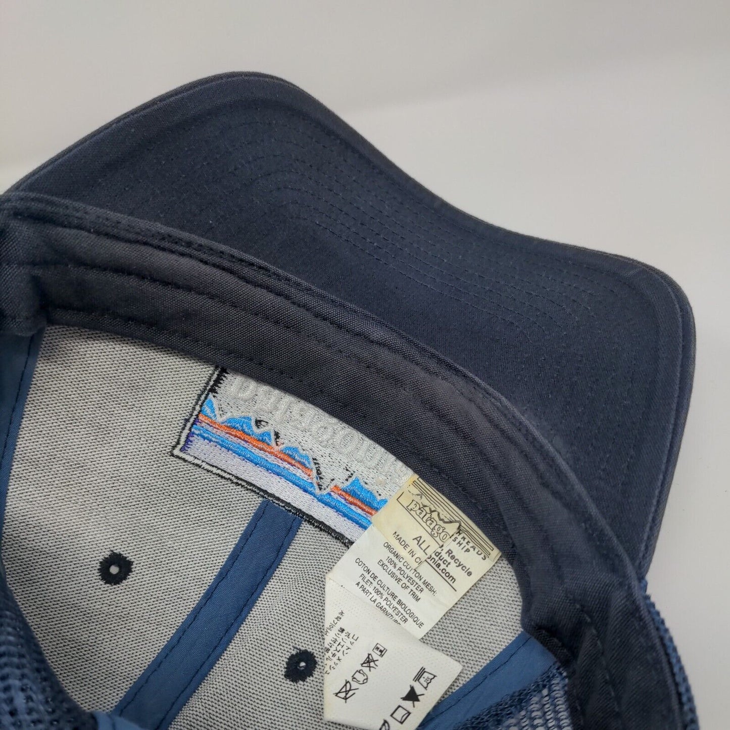 Patagonia Snapback Mesh Back Trucker Hat Blue OSFA Embroidered
