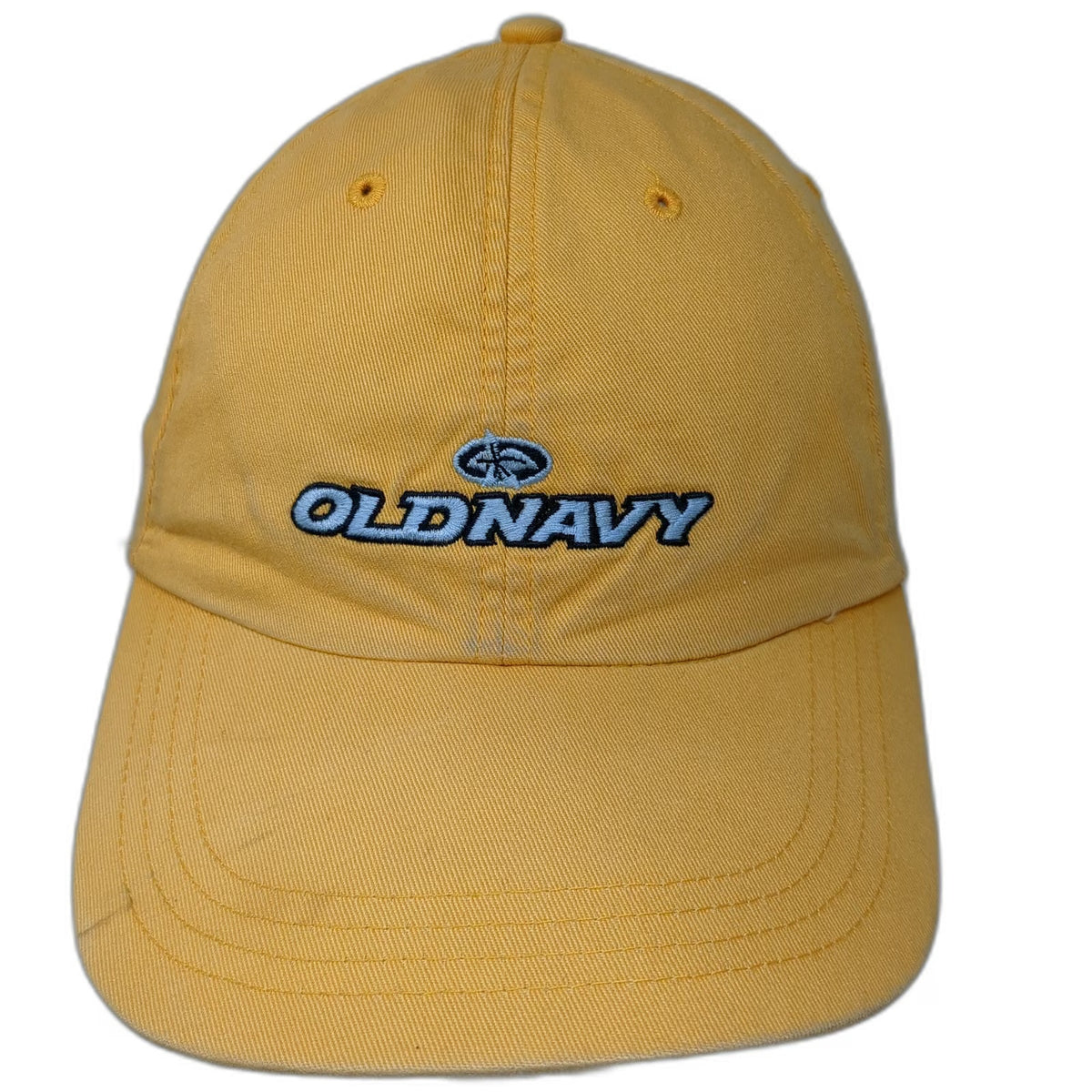 Old Navy Baseball Cap Yellow XL Embroidered Logo Slideback Cotton Adjustable Hat