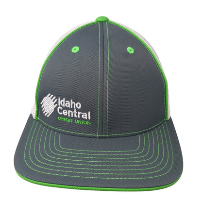 Idaho Central Credit Union Fitted Mesh Back Trucker Hat Gray 7 3/8 Flexfit