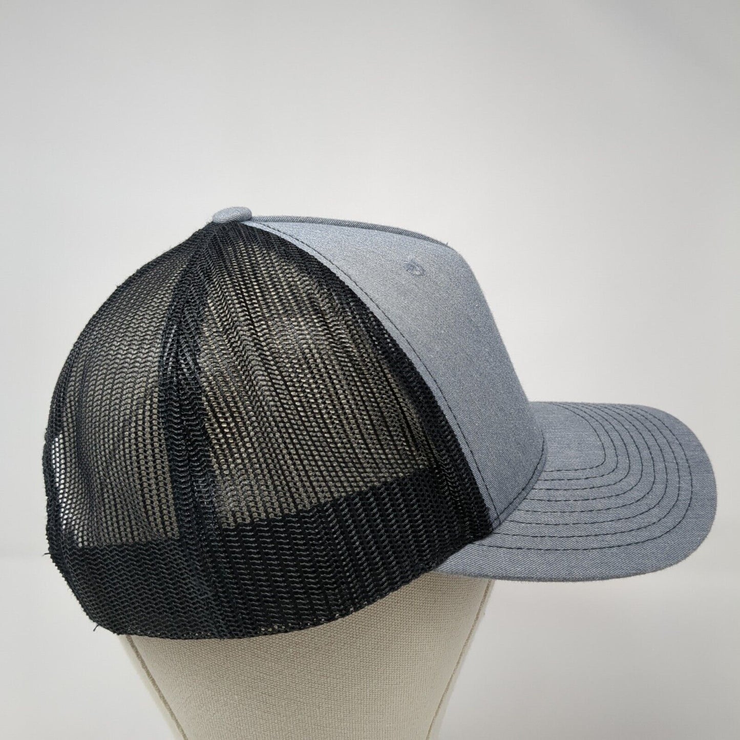 Richardson Snapback Trucker Hat Gray One Size Adjustable Mesh Back 6 Panel