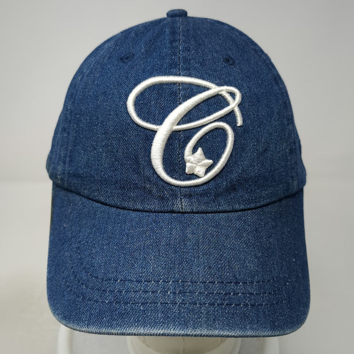 Starter Baseball Cap Blue One Size Denim C Logo Star Classic Slideback Hat Adj
