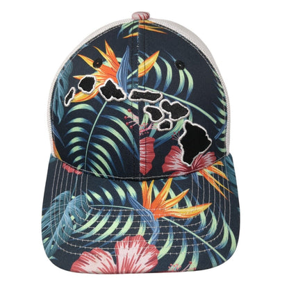 Good Living Hawaii Snapback Trucker Hat Multi OS Adjustable Mesh Back 6 Panel