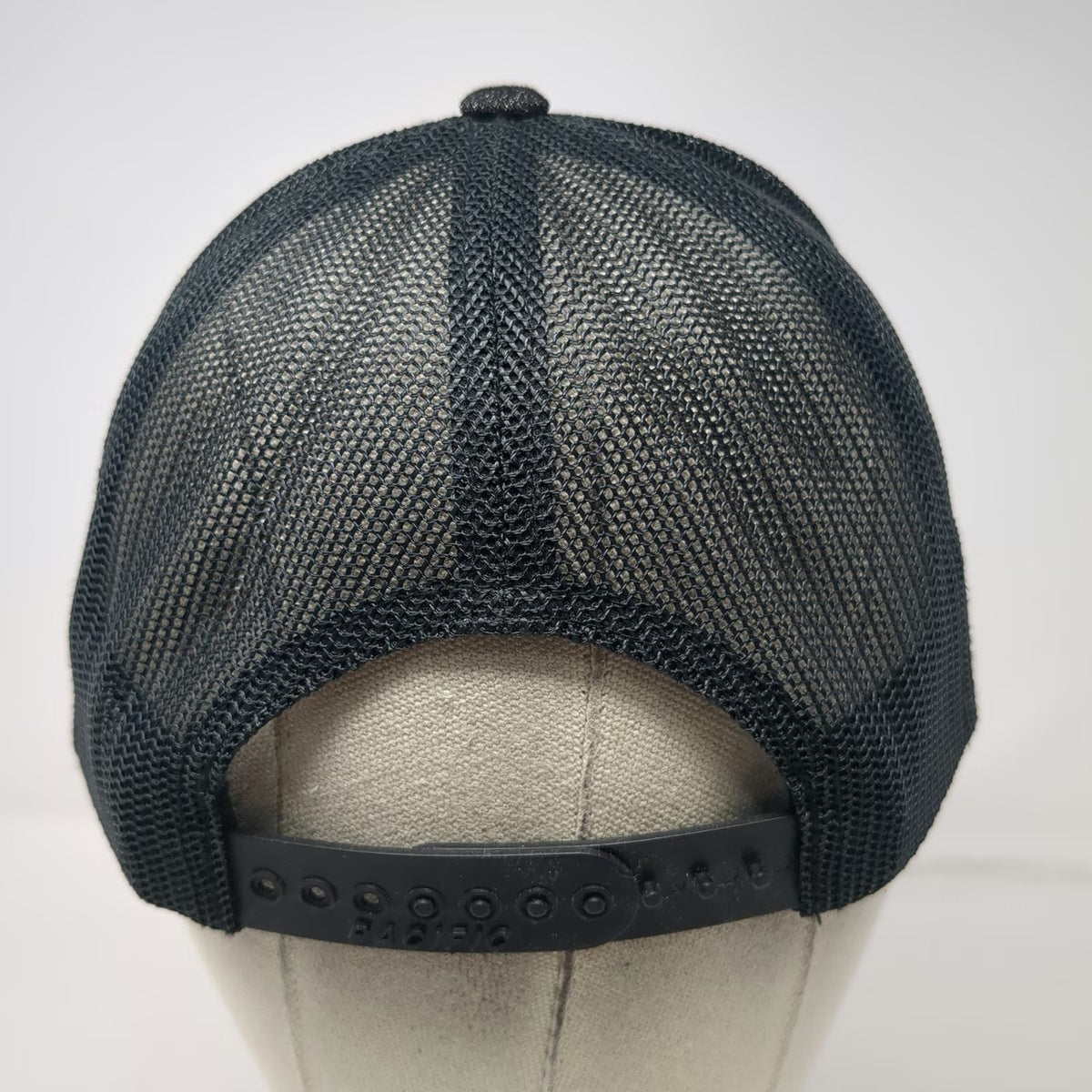 Pacific Headwear Black One Size Trucker Hat Snapback Idahoan Leather Patch