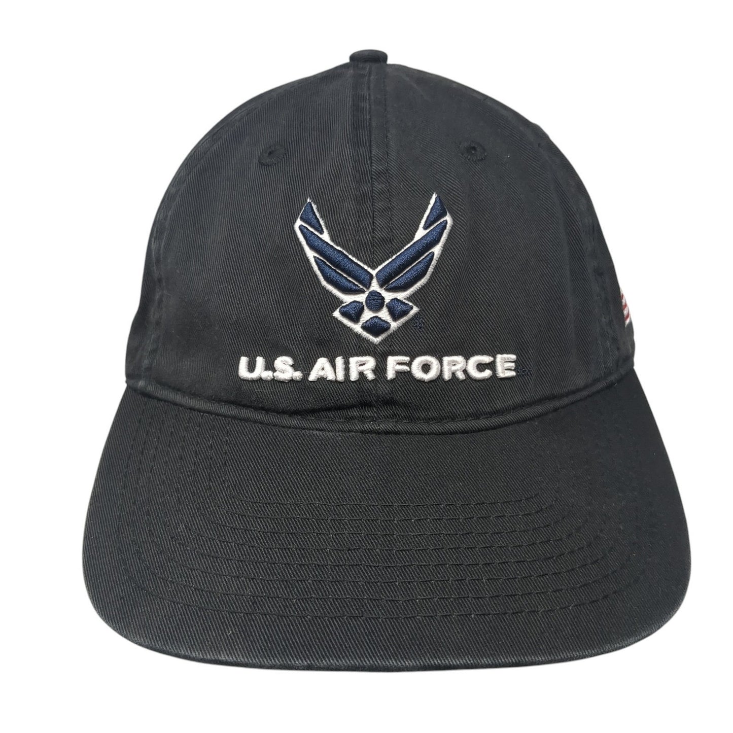 US Air Force Slideback Hat Black One Size Adjustable Embroidered Champion