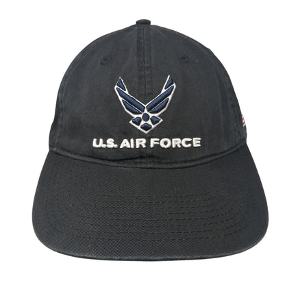 US Air Force Slideback Hat Black One Size Adjustable Embroidered Champion