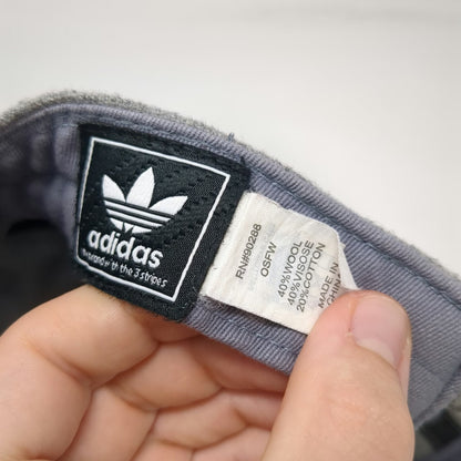 Adidas Baseball Cap Gray One Size Wool Blend Trefoil Embroidered Slideback Hat