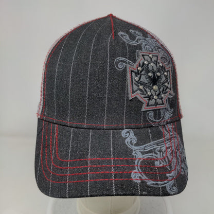 Bio-Domes Headgear Snapback Mesh Back Trucker Hat Gray OSFM Studded