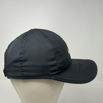 Nike Baseball Cap Black One Size Dri-Fit Featherlight Slideback Hat Swoosh Sport