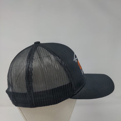 GMS Racing Snapback Mesh Back Trucker Hat Black One Size Embroidered