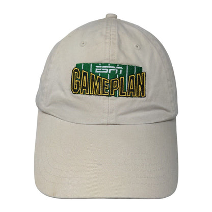 ESPN Game Plan Slideback Hat Tan One Size Adjustable Embroidered 6 Panel