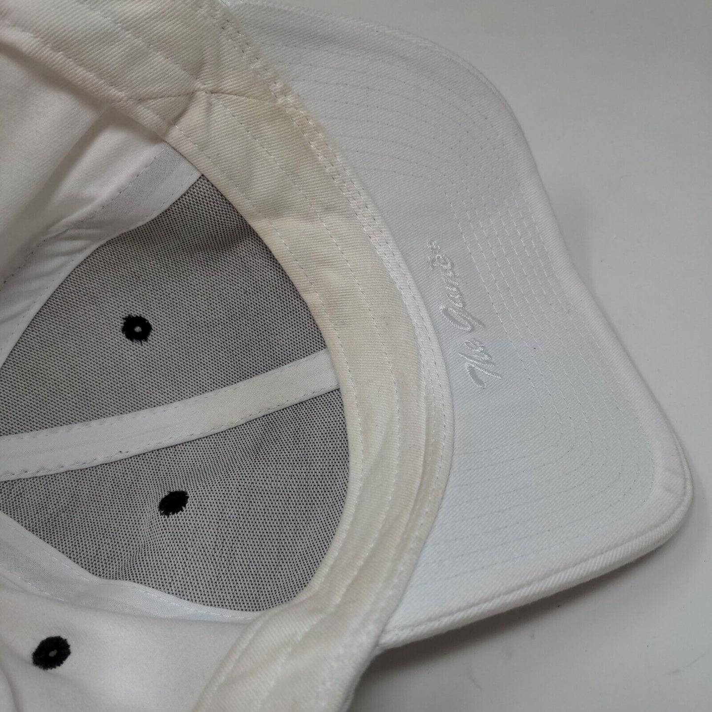 Skull Snapback Hat White OSFM Embroidered Vent Holes 6 Panel The Game