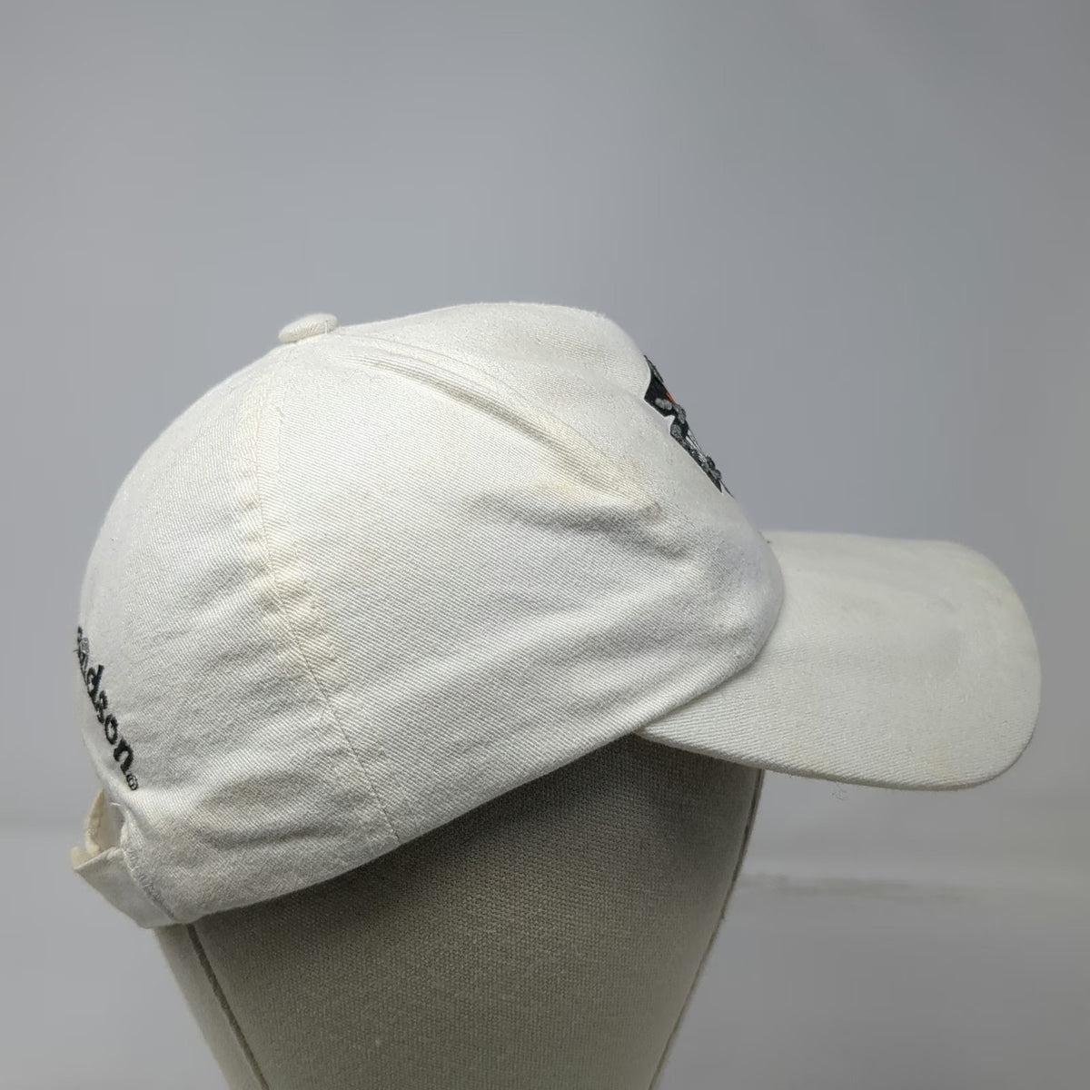 Harley-Davidson 5 Panel White One Size Hat Rhinestone Studded Strapback Cotton