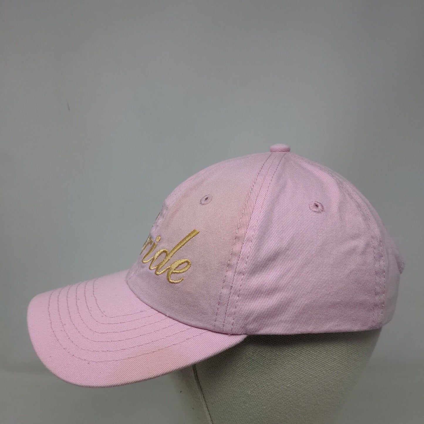 Bride Slideback Hat Pink One Size Adjustable Embroidered 6 Panel Dalix