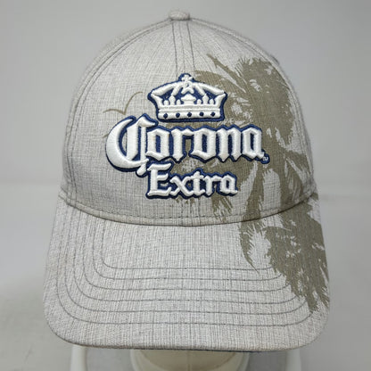 Corona Snapback Hat Gray One Size Embroidered Extra Logo Palm Tree Beer Graphic