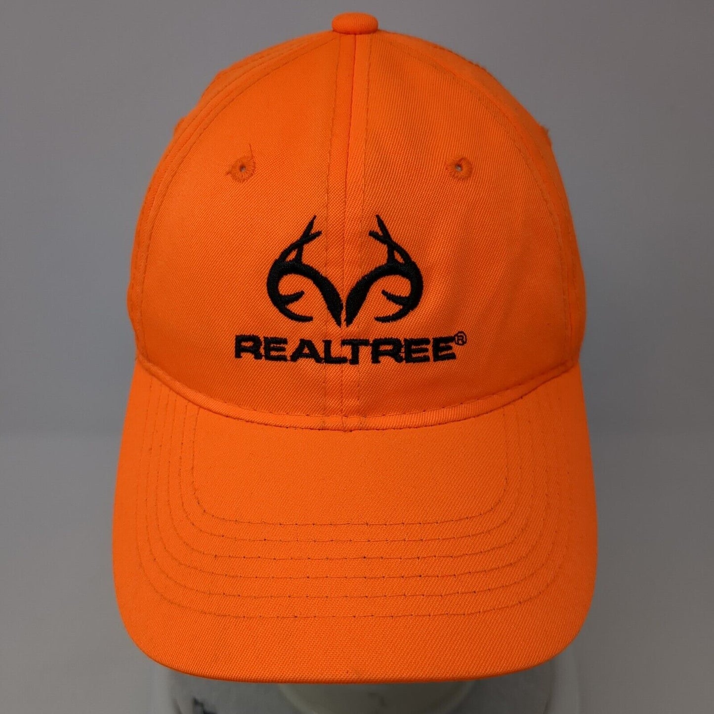 Realtree Logo Strapback Hat Orange One Size Adjustable Outdoor Cap