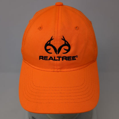 Realtree Logo Strapback Hat Orange One Size Adjustable Outdoor Cap