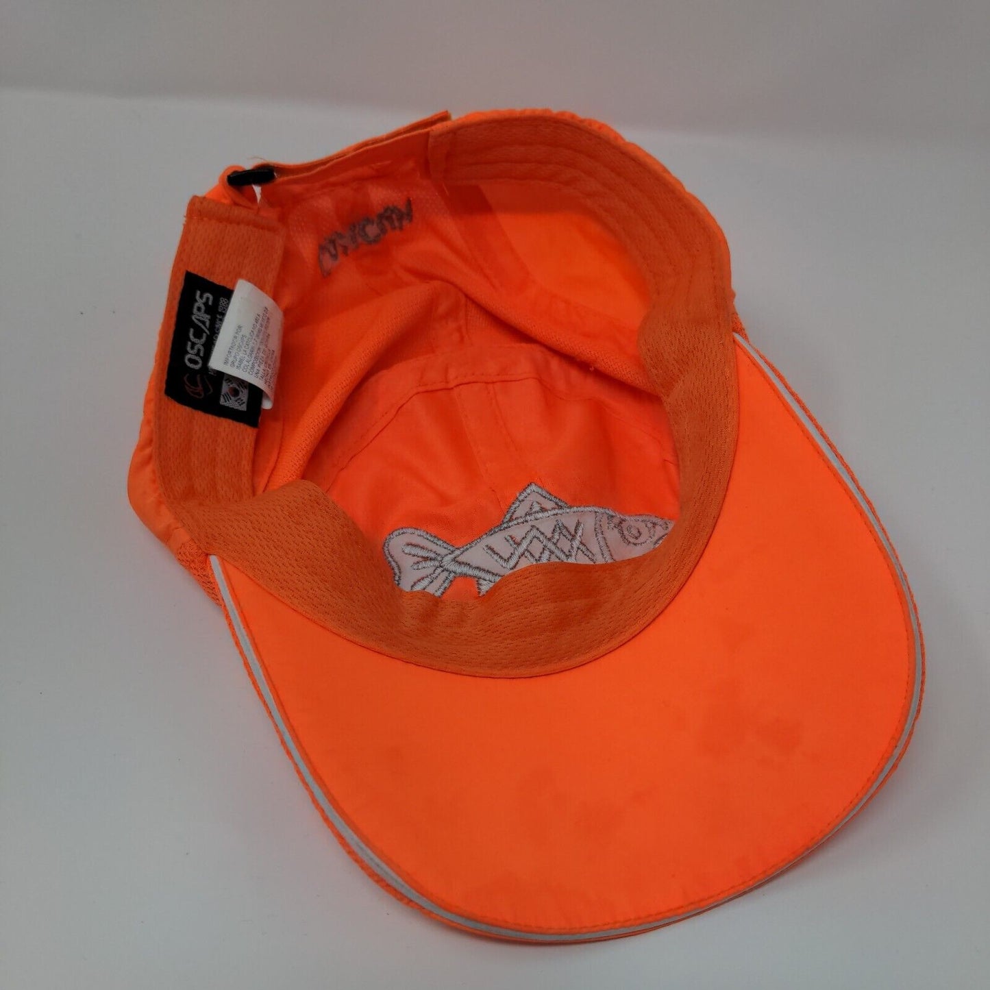 Fish Strapback Hat Orange One Size Adjustable Embroidered Cancun