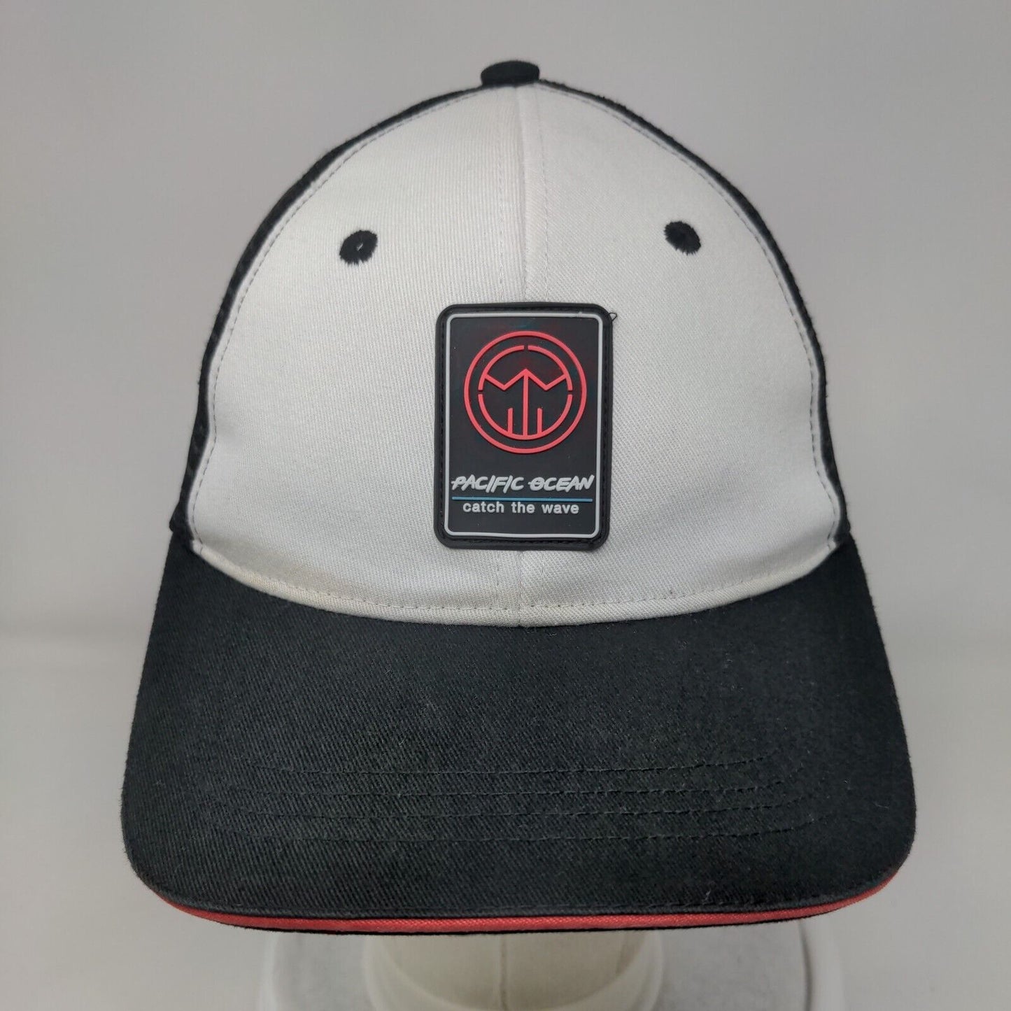 Pacific Ocean Catch The Wave Slideback Trucker Hat Black OS Mesh Back Polinesia