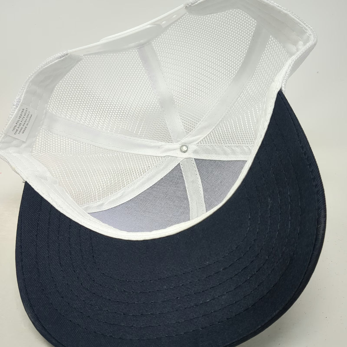 Trademaster Trucker Hat Blue One Size Snapback Mesh Embroidered Logo Workwear