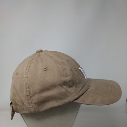 NY Slideback Hat Tan One Size Adjustable Embroidered Solid 6 Panel