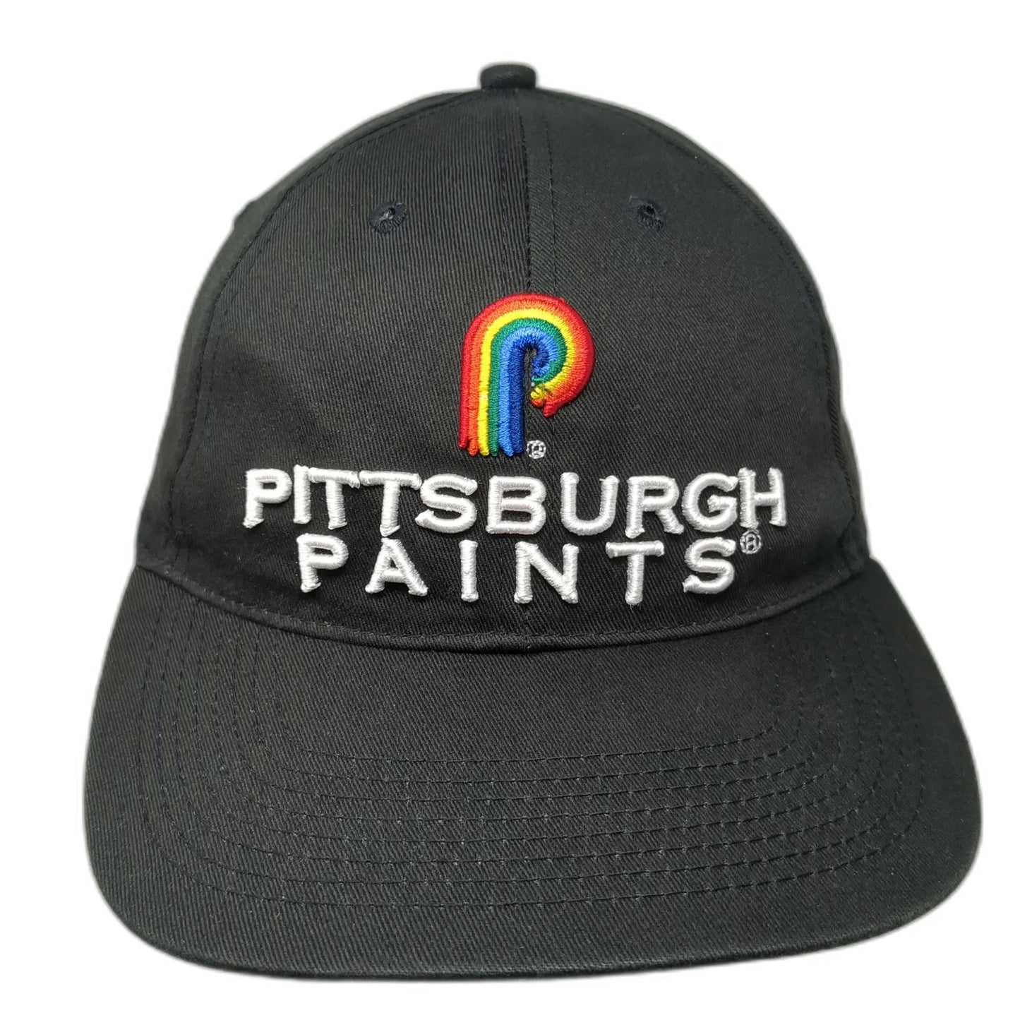 IBEX Baseball Cap Black One Size Pittsburgh Paints Rainbow Logo Slideback Hat