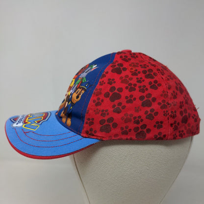 Nickelodeon Boys Strapback Hat Red OSFM Paw Patrol Logo Pawprints All Over Print