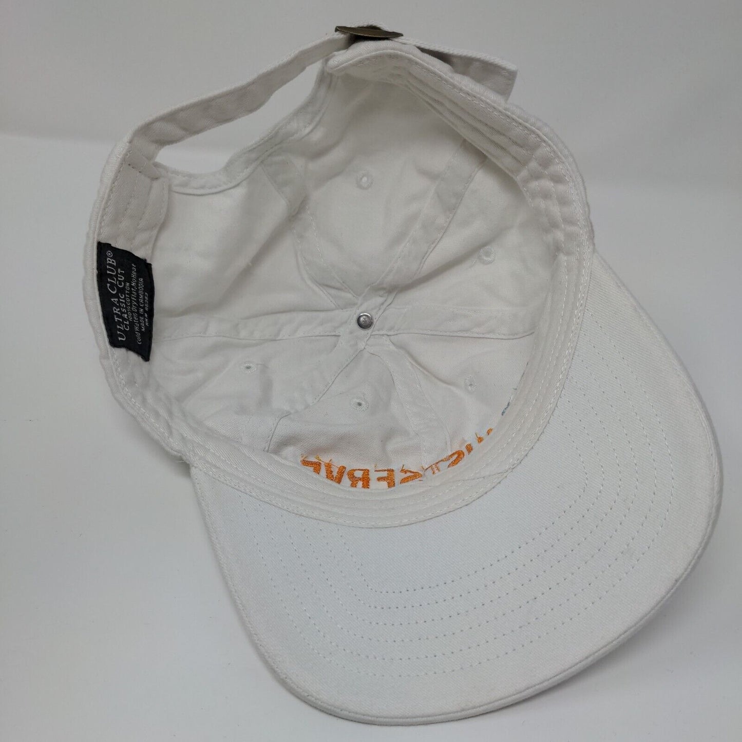 Just Serve Slideback Hat White OSFA Classic Cut Embroidered UltraClub