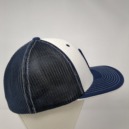 Letter N Fitted Mesh Back Trucker Hat Blue 7 3/8-8 Pacific Headwear