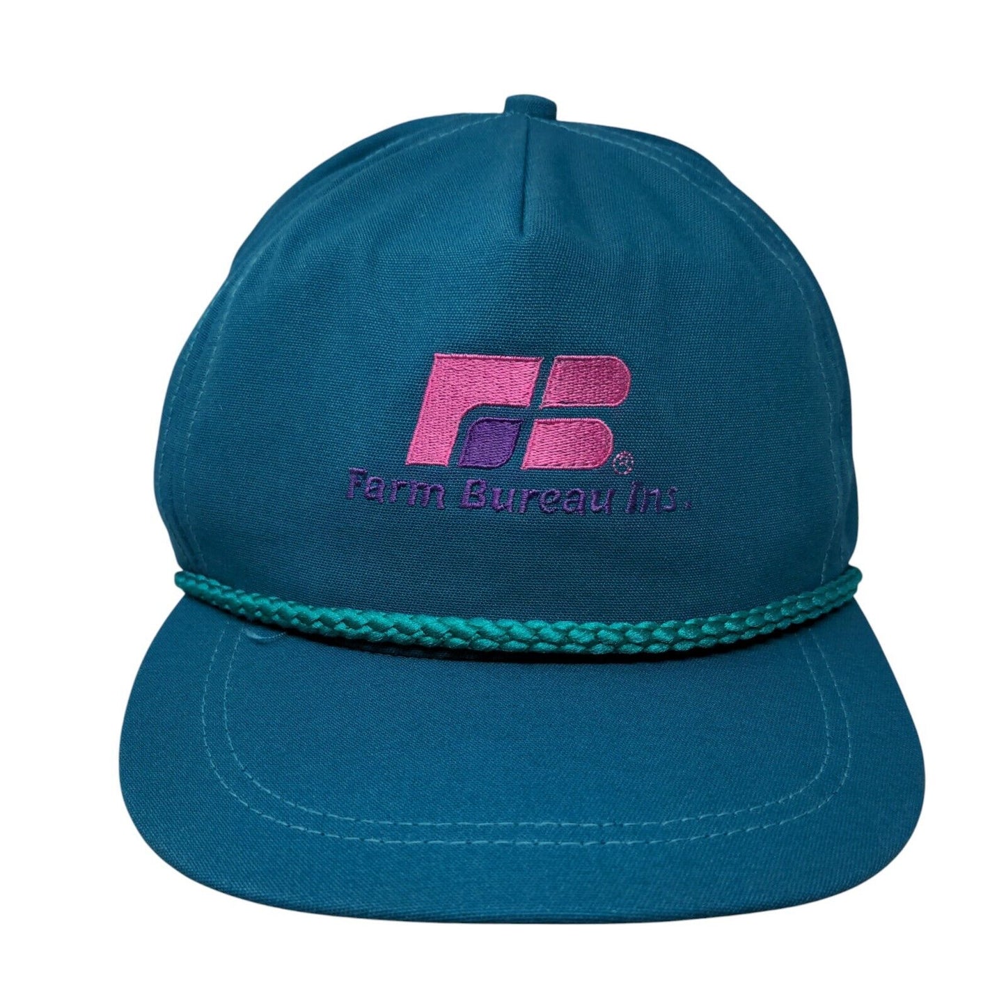Farm Bureau Ins. Slideback Hat Blue OS Adjustable Embroidered Rope Imperial