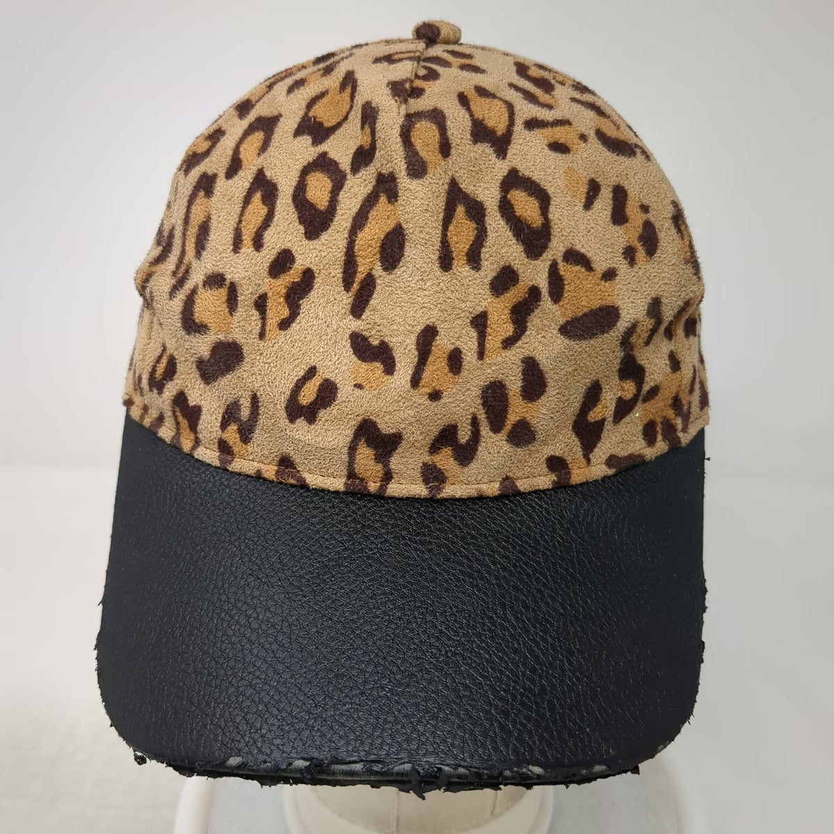 ABG Accessories 5 Panel Brown Black One Size Leopard Print Faux Leather Hat