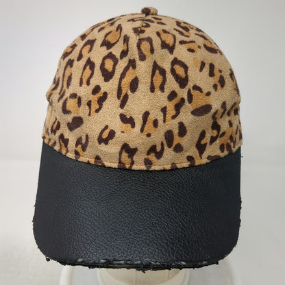 ABG Accessories 5 Panel Brown Black One Size Leopard Print Faux Leather Hat