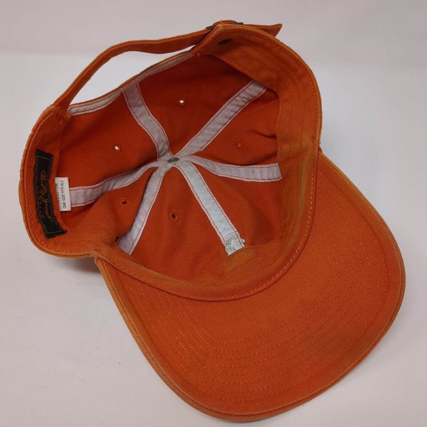 Bobby Jones Slideback Hat Orange One Size Adjustable Embroidered Solid