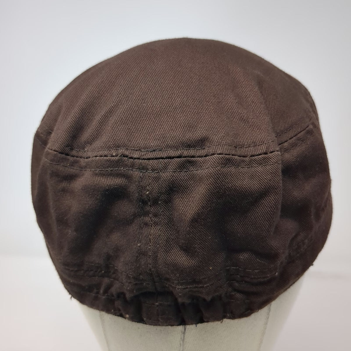 Leader Army Cap Brown One Size Butterfly Rhinestone Distressed Stitch Hat