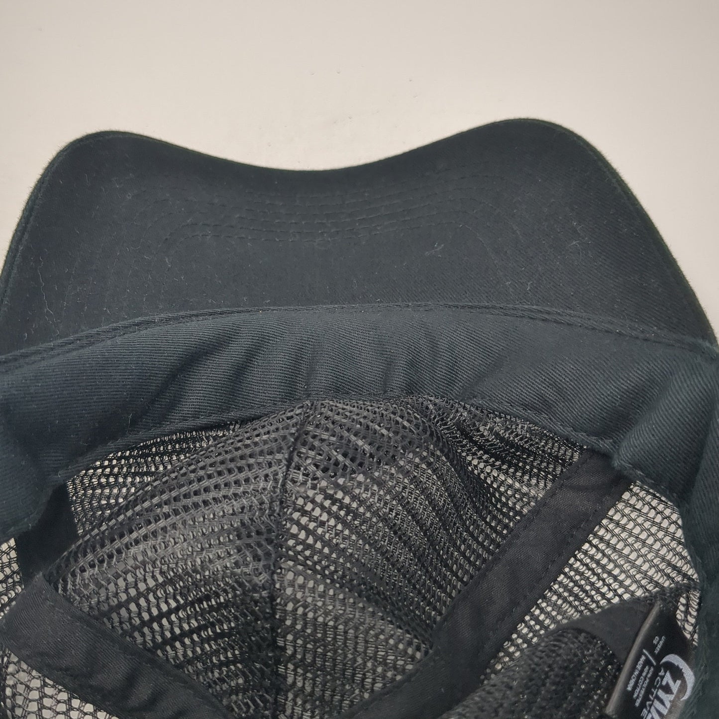 ZYIA Patch Snapback Trucker Hat Black One Size Mesh Back Adjustable