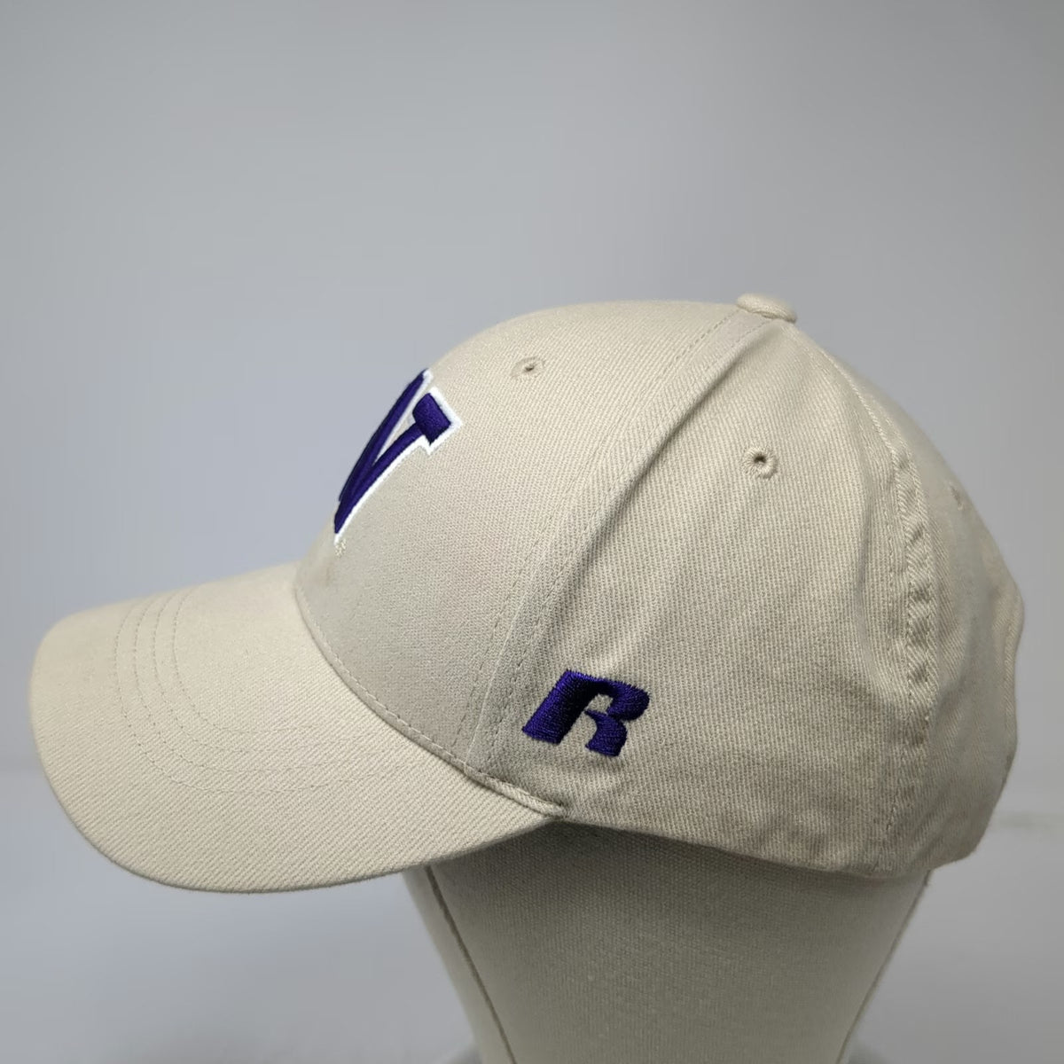 Washington Huskies NCAA Russell Beige One Size Embroidered Logo Strapback Hat