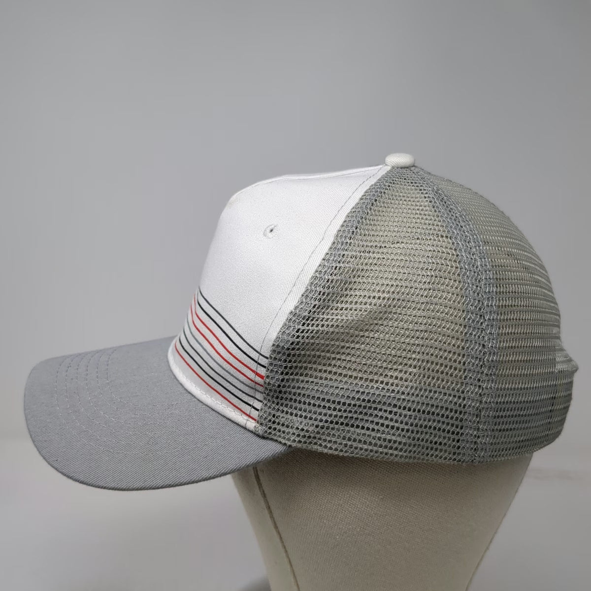 Head to Toe 5 Panel White One Size Trucker Hat TRD Racing Logo Mesh Back Patch
