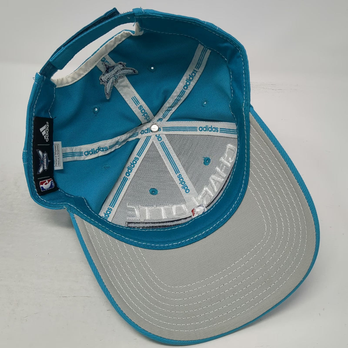 Adidas Charlotte Hornets NBA Blue White One Size Cap Strapback Underbill Hat