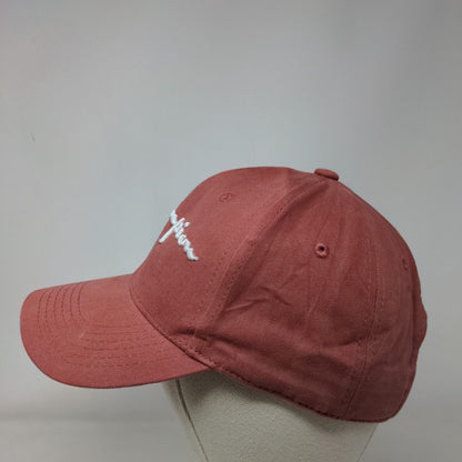 Champion Spell Out Slideback Hat Red OSFM Embroidered Leather Strap