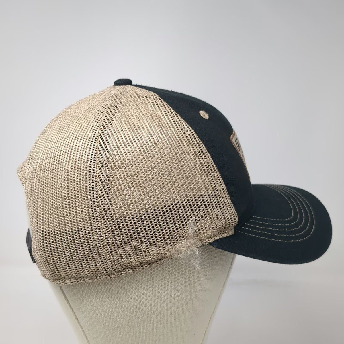 Boston Bruins NHL Fan Favorite Trucker Hat Black Beige One Size Mesh Back OSFM