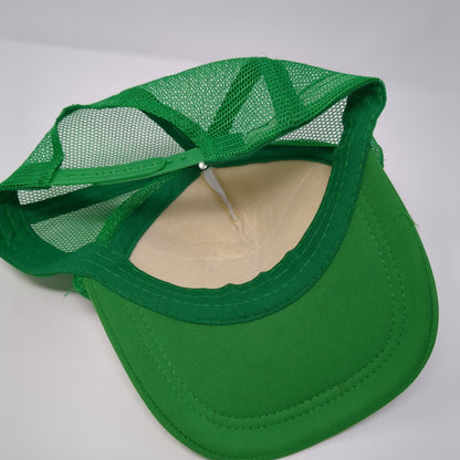 St. Patrick's Day Smiley Face Trucker Hat Green One Size Mesh Back