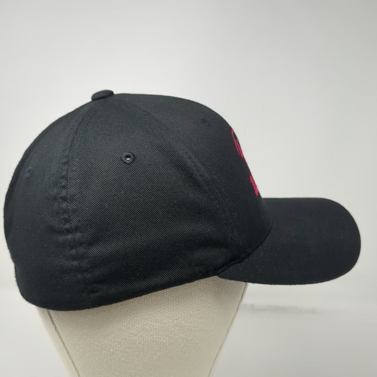 Flexfit Baseball Cap Black Pink M WyoTech Eagle Embroidered Curved Brim hat