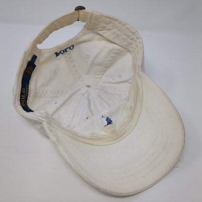 Polo Ralph Lauren Slideback Hat White OS Adjustable Embroidered Distressed