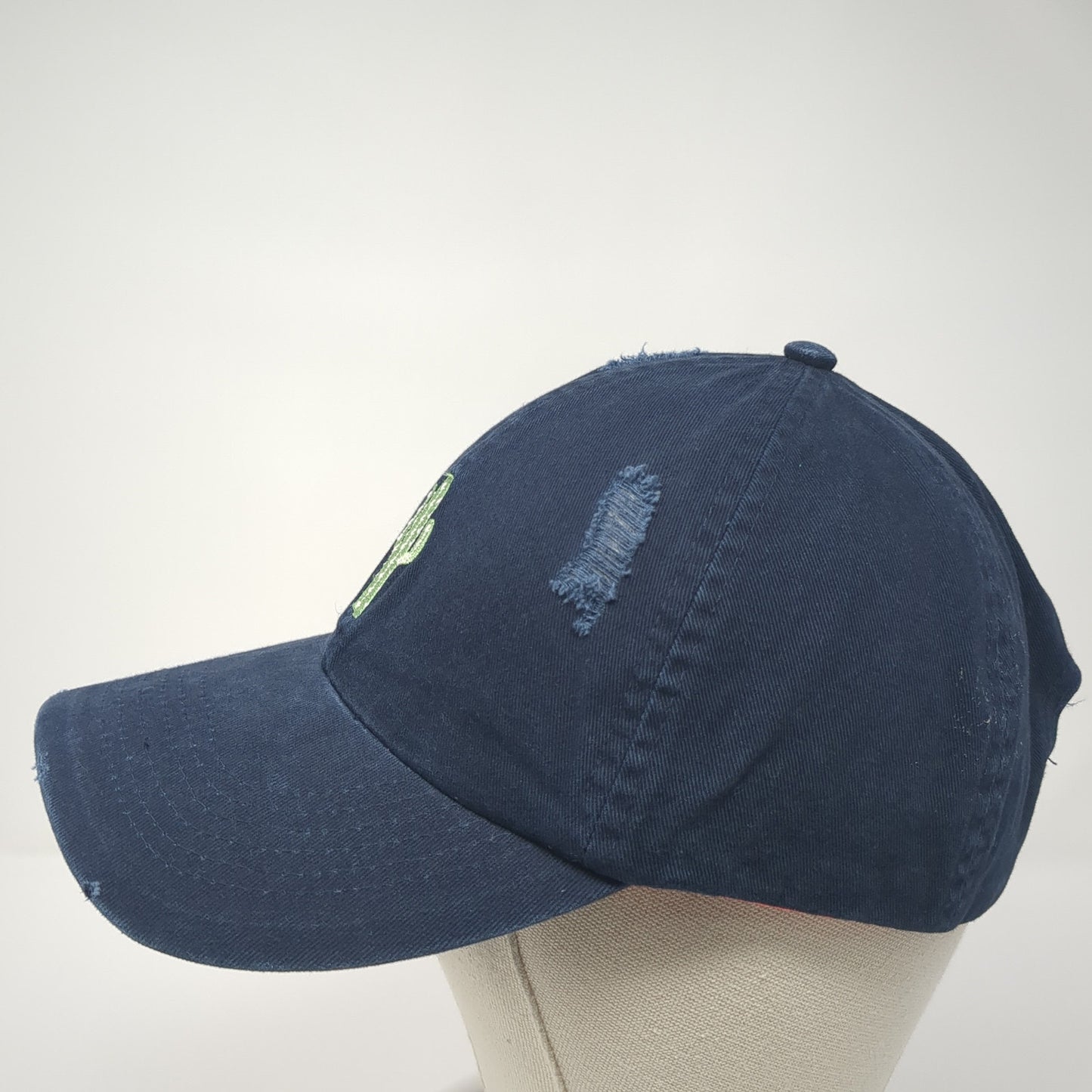 Cactus Slideback Baseball Cap Blue One Size Adjustable Embroidered Distressed
